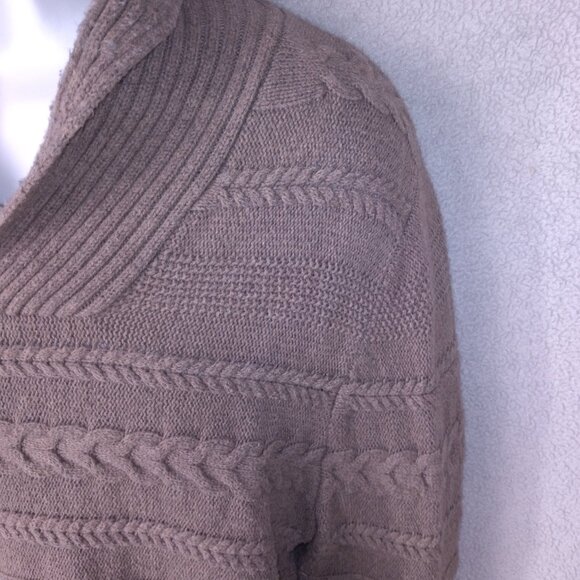 Marc Anthony Men’s Shawl Collar Sweater Medium Tan Cable Knit Pullover - Picture 13 of 16